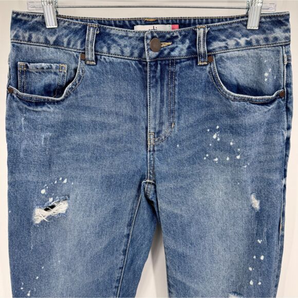 CABI 100% BF The Maverick Boyfriend Distressed Paint Splatter Jeans Size 2 - Picture 3 of 7